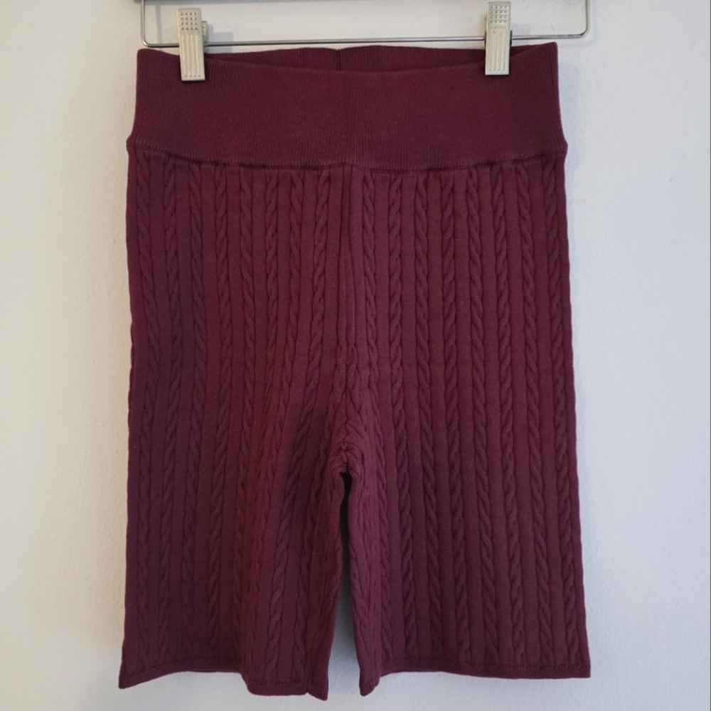 525 America Women's‎ Cable Knit Shorts In Wildberry Sz Medium